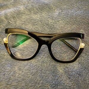 Chic Black and pearls Women's Glasses